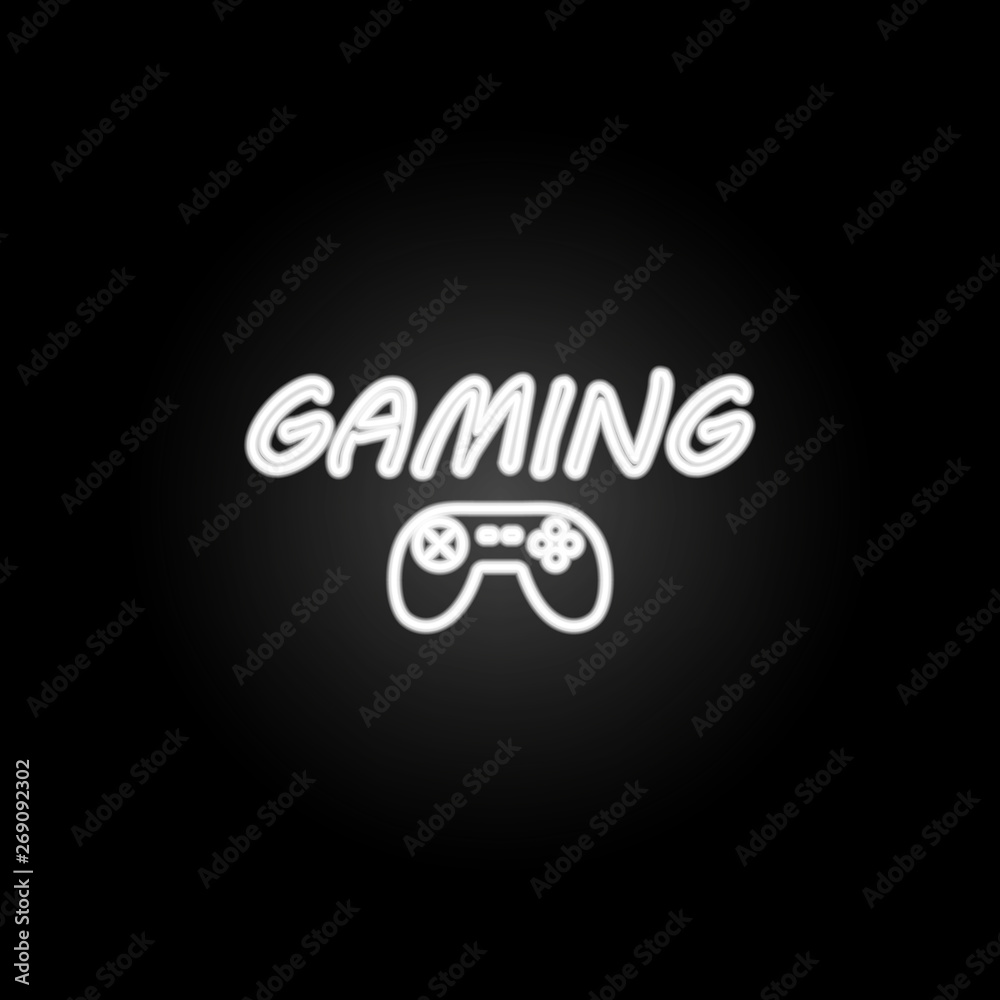 gaming logo neon icon. Elements of gaming set. Simple icon for websites, web design, mobile app, info graphics