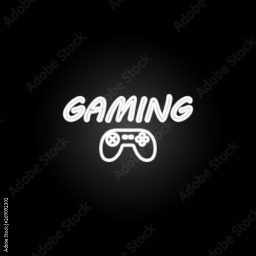 gaming logo neon icon. Elements of gaming set. Simple icon for websites, web design, mobile app, info graphics