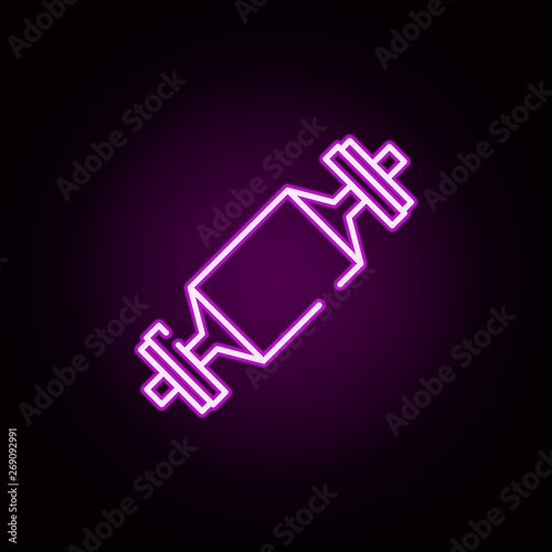 bar, deadlift neon icon. Elements of gym set. Simple icon for websites, web design, mobile app, info graphics