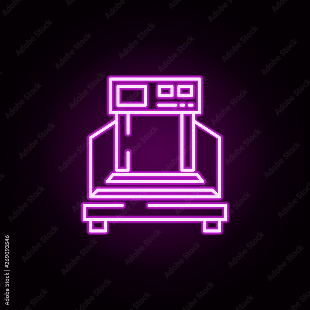 treadmill neon icon. Elements of gym set. Simple icon for websites, web design, mobile app, info graphics treadmill neon icon. Elements of gym set. Simple icon for websites, web design, mobile app, info graphics
