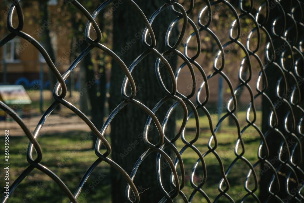 Fototapeta premium metal wire fence. wire fence texture