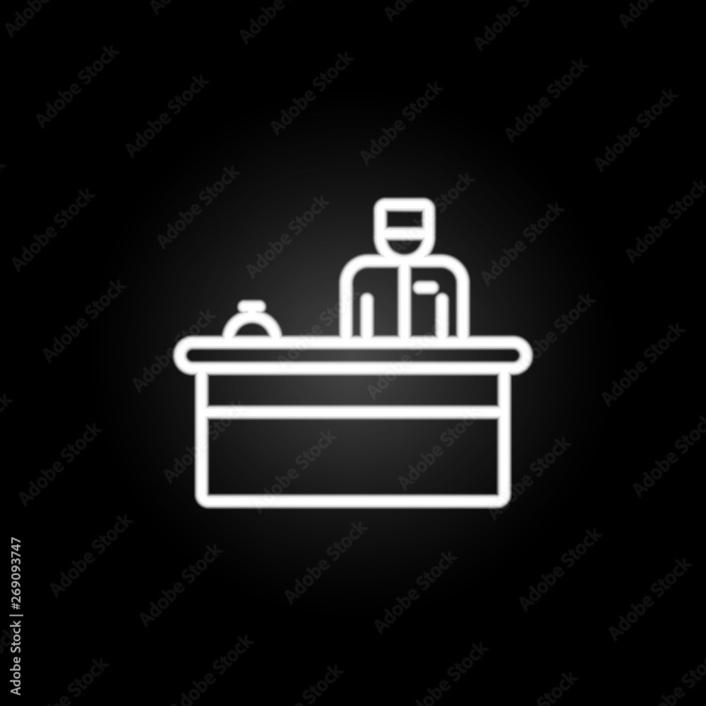 reception in the hotel neon icon. Elements of hotel set. Simple icon for websites, web design, mobile app, info graphics reception in the hotel neon icon. Elements of hotel set. Simple icon for websites, web design, mobile app, info graphics