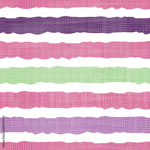 Colorful textile textured stripes seamless pattern