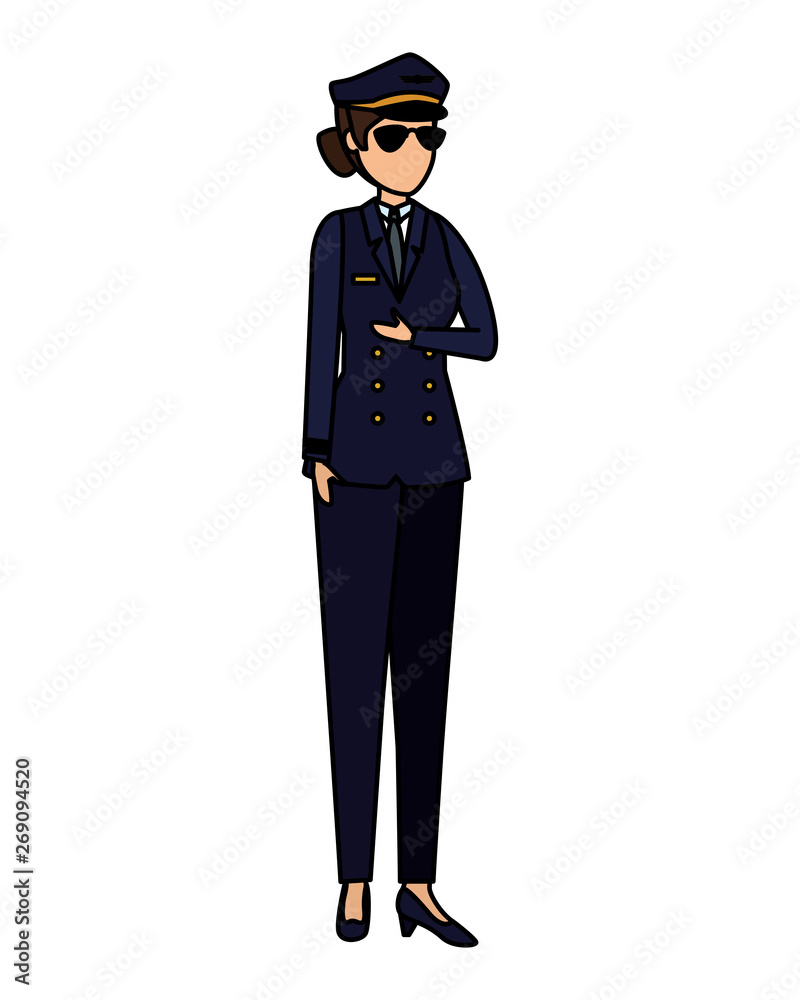 female aviation pilot avatar character