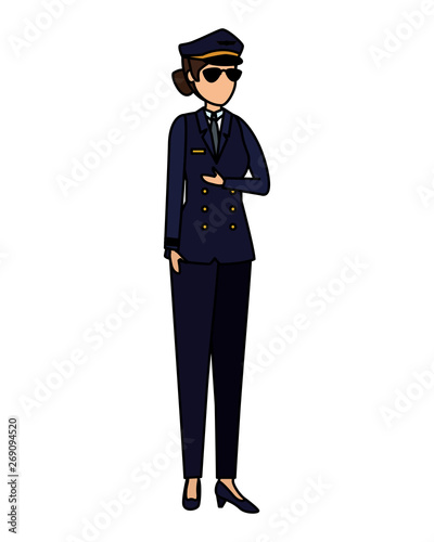 female aviation pilot avatar character