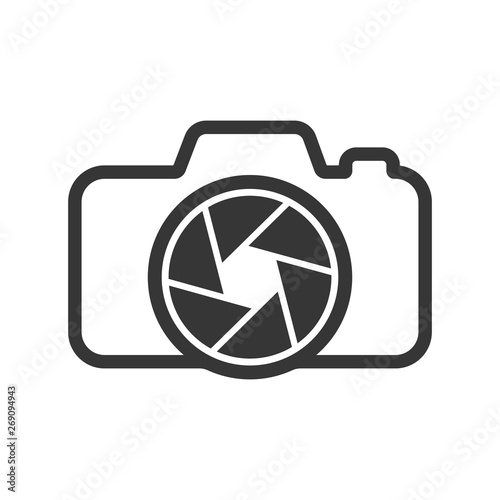 Camera simple icon. Camera shutter icon. Vector