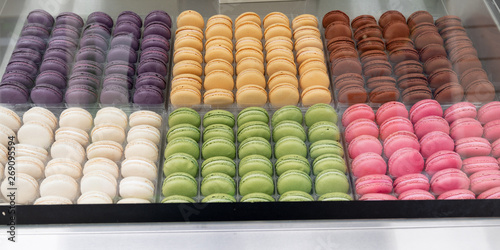 Assortment of french colorful macarons for sale
