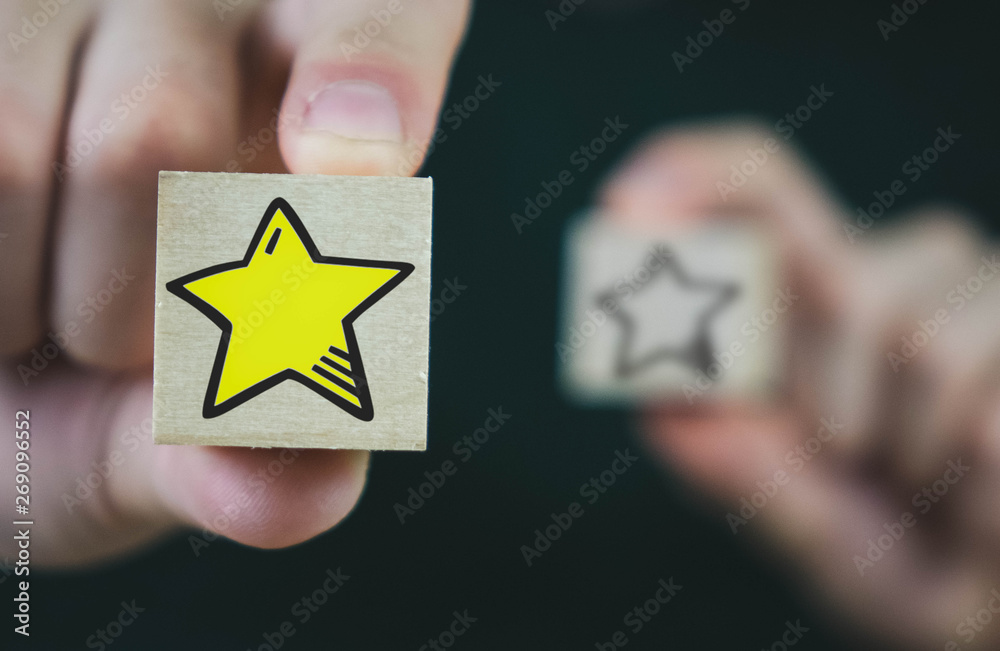 Wooden cube with a hot star in front, and with an extinct rear Wooden cube with a hot star in front, and with an extinct rear