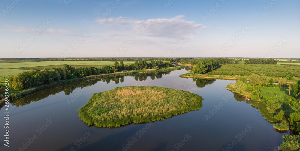 Krasnodar Krai drone panorama river summer