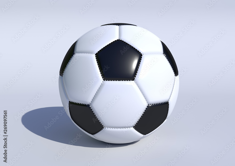 Naklejka premium Soccer Ball With Classic Design Isolated On White Background. 3d render illustration