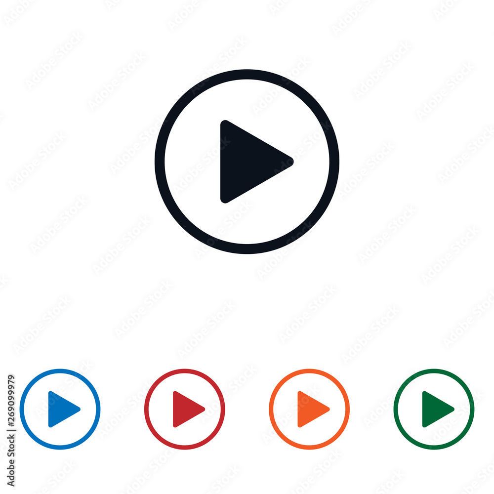 Play icon isolated on white background. Play icon in trendy design style. Play vector icon modern and simple flat symbol for web site, mobile app, UI. Play icon vector illustration, EPS10. Play icon isolated on white background. Play icon in trendy design style. Play vector icon modern and simple flat symbol for web site, mobile app, UI. Play icon vector illustration, EPS10.