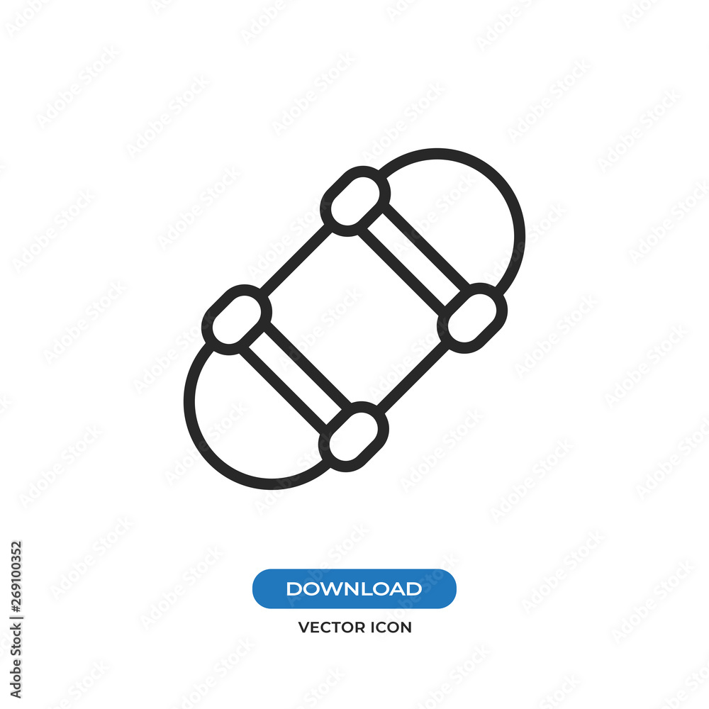 Skateboard vector icon