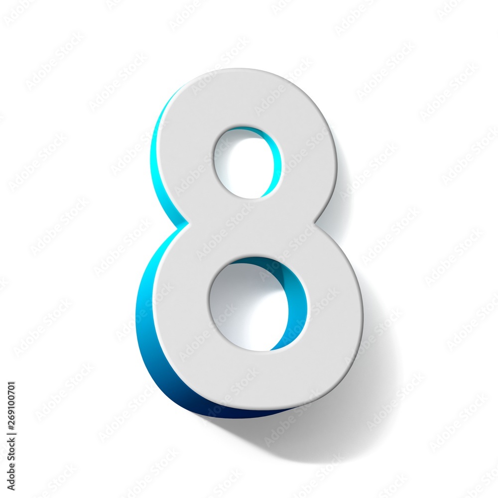 Blue gradient number 8 EIGHT 3D Blue gradient number 8 EIGHT 3D