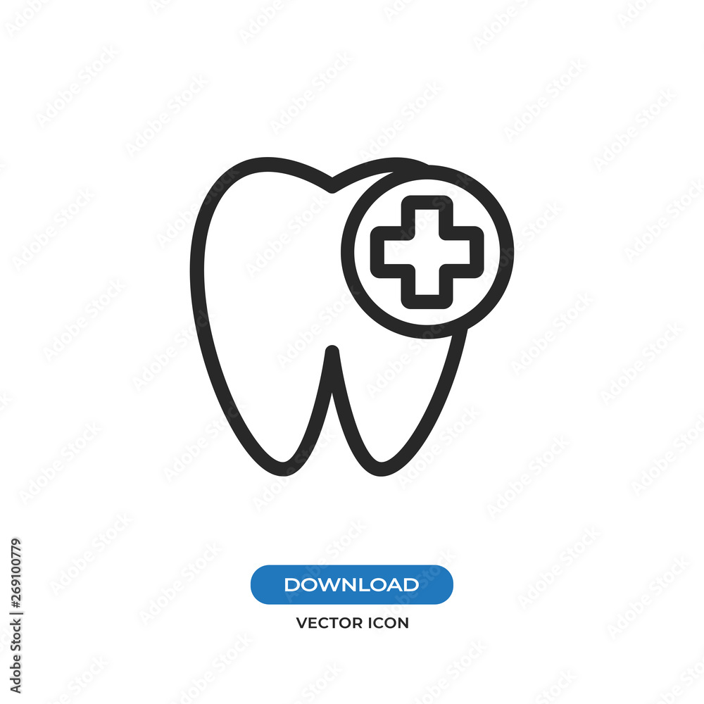 Obraz premium Tooth and plus icon