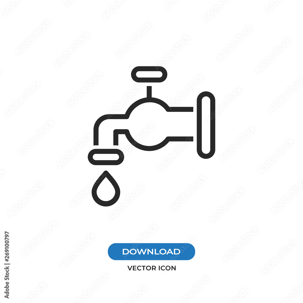 Water faucet vector icon Water faucet vector icon
