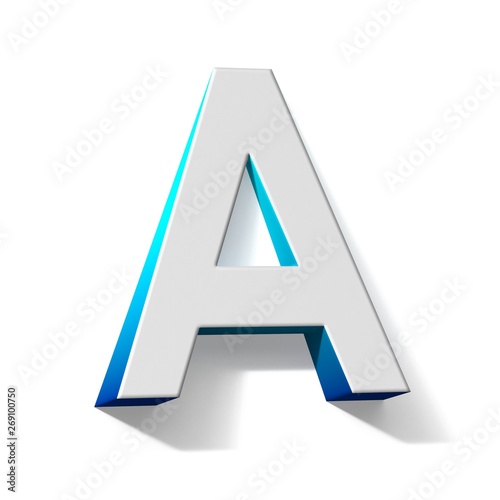 Blue gradient Letter A 3D