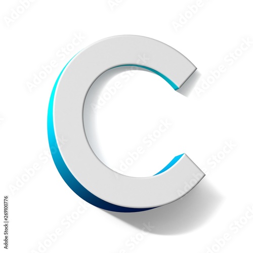 Blue gradient Letter C 3D