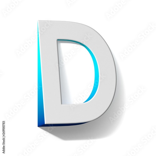 Blue gradient Letter D 3D