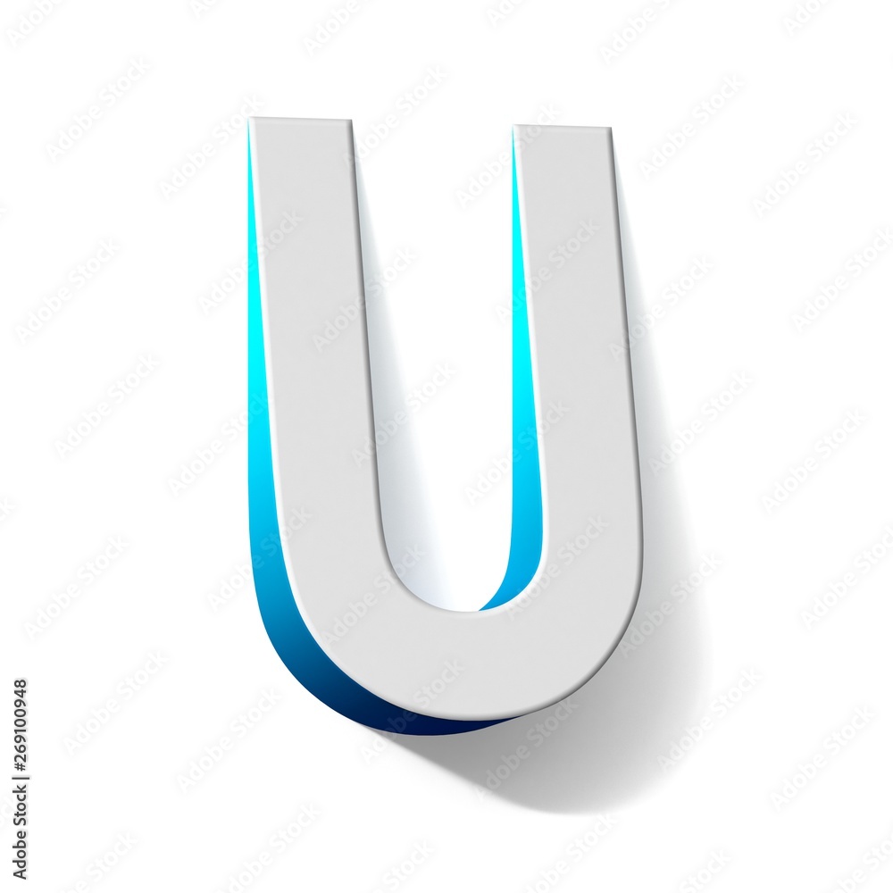 Blue gradient Letter U 3D Blue gradient Letter U 3D