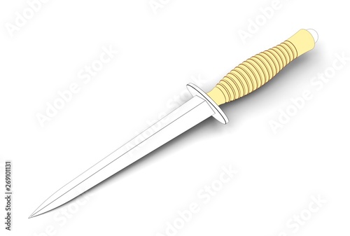 Φωτογραφία 3d illustration of dirk knife isolated on white