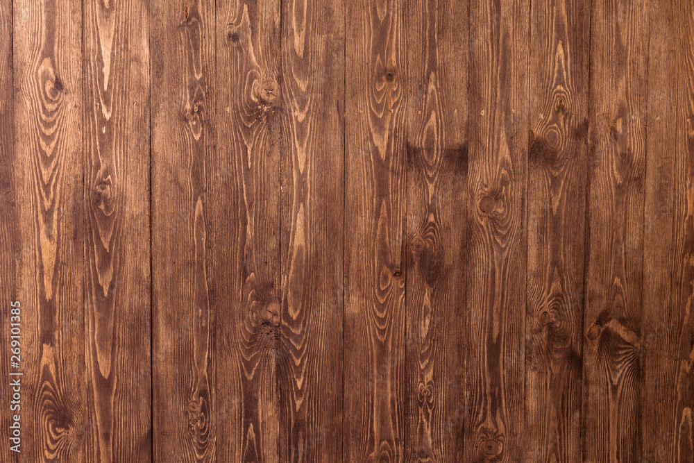 Dark old wooden table texture background top view