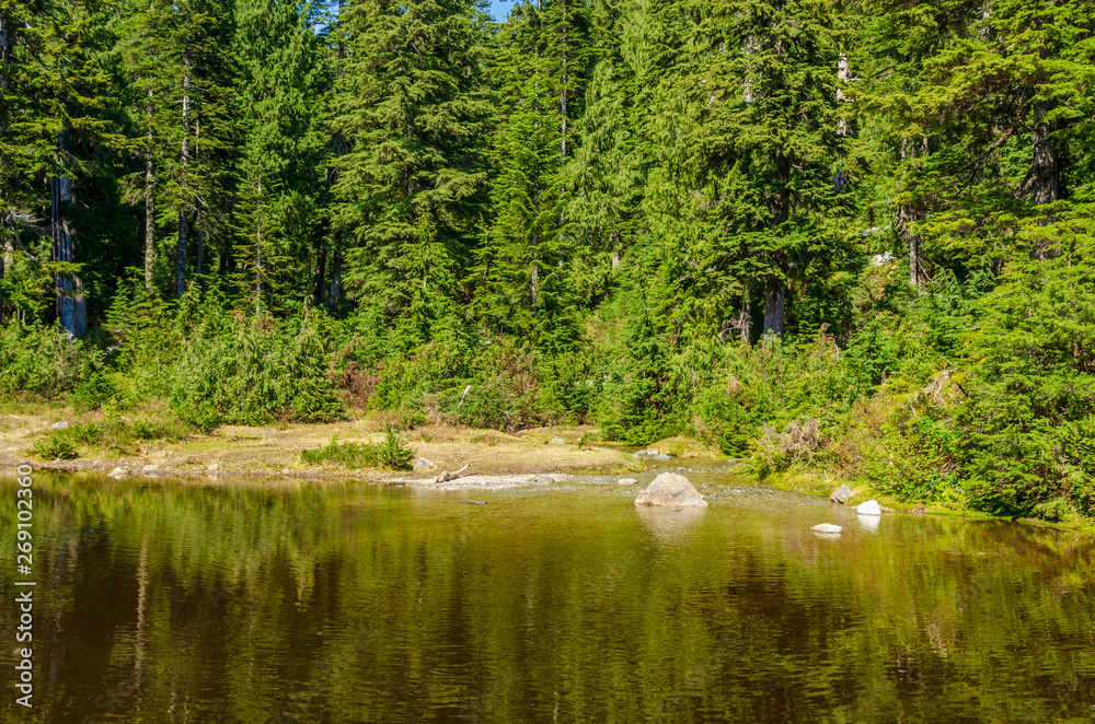 Mountain Lake with Blue Sky in British Columbia, Canada. Mountain Lake with Blue Sky in British Columbia, Canada.