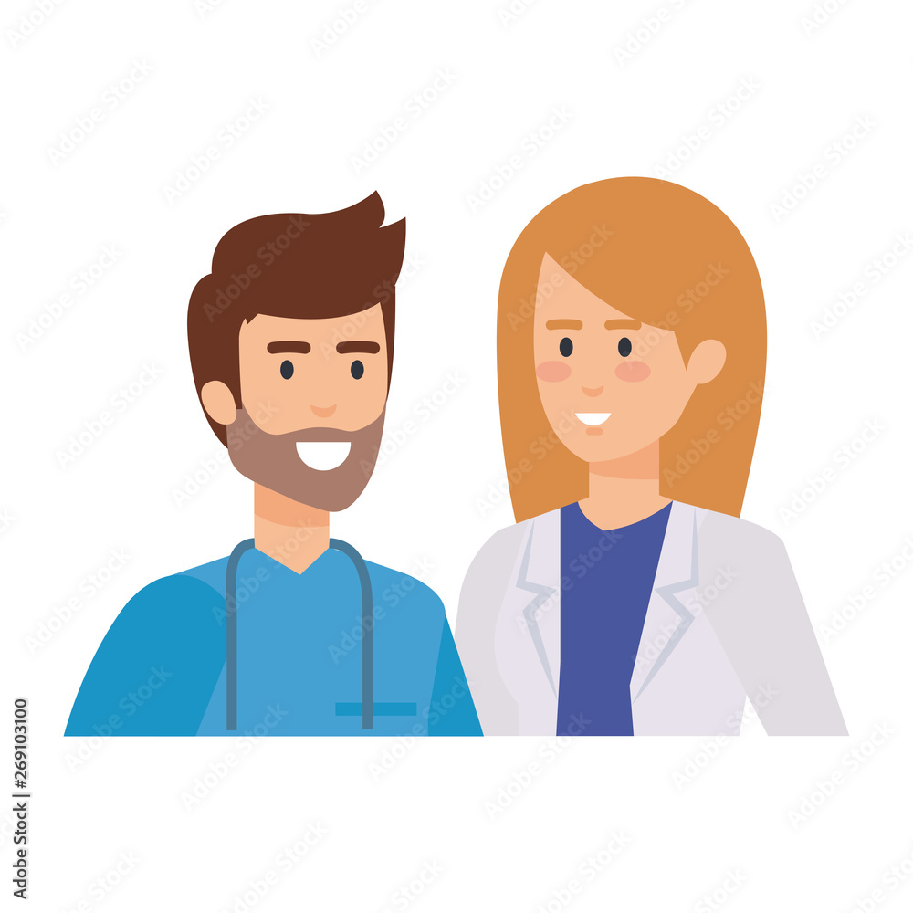 couple of professionals doctor and surgeon characters couple of professionals doctor and surgeon characters