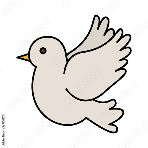 cute dove flying icon