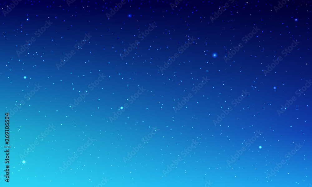 Blue galaxy with star. Abstract background.
