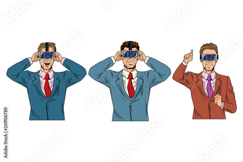 men with virtual reality headset