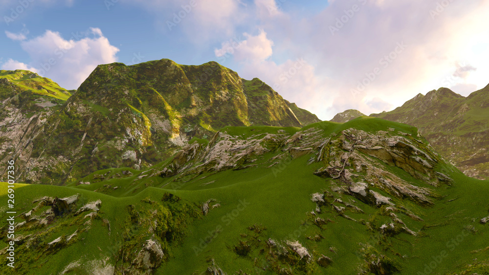 Big Mountain Background 3D Rendering