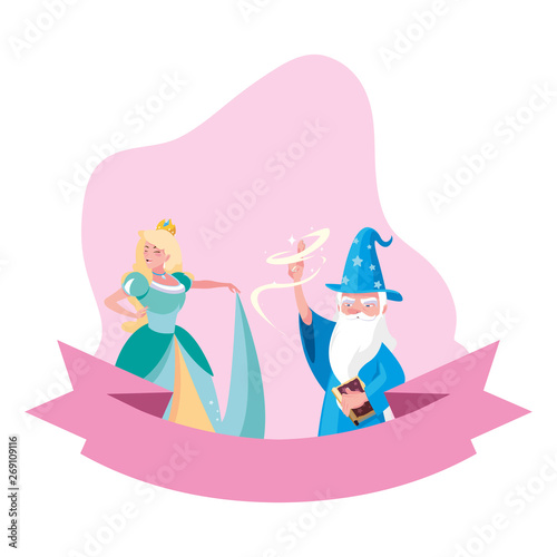 beautiful princess with wizard of tales characters