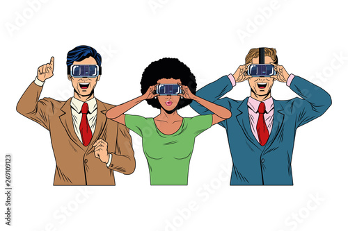 group of people with virtual reality headset © Jemastock