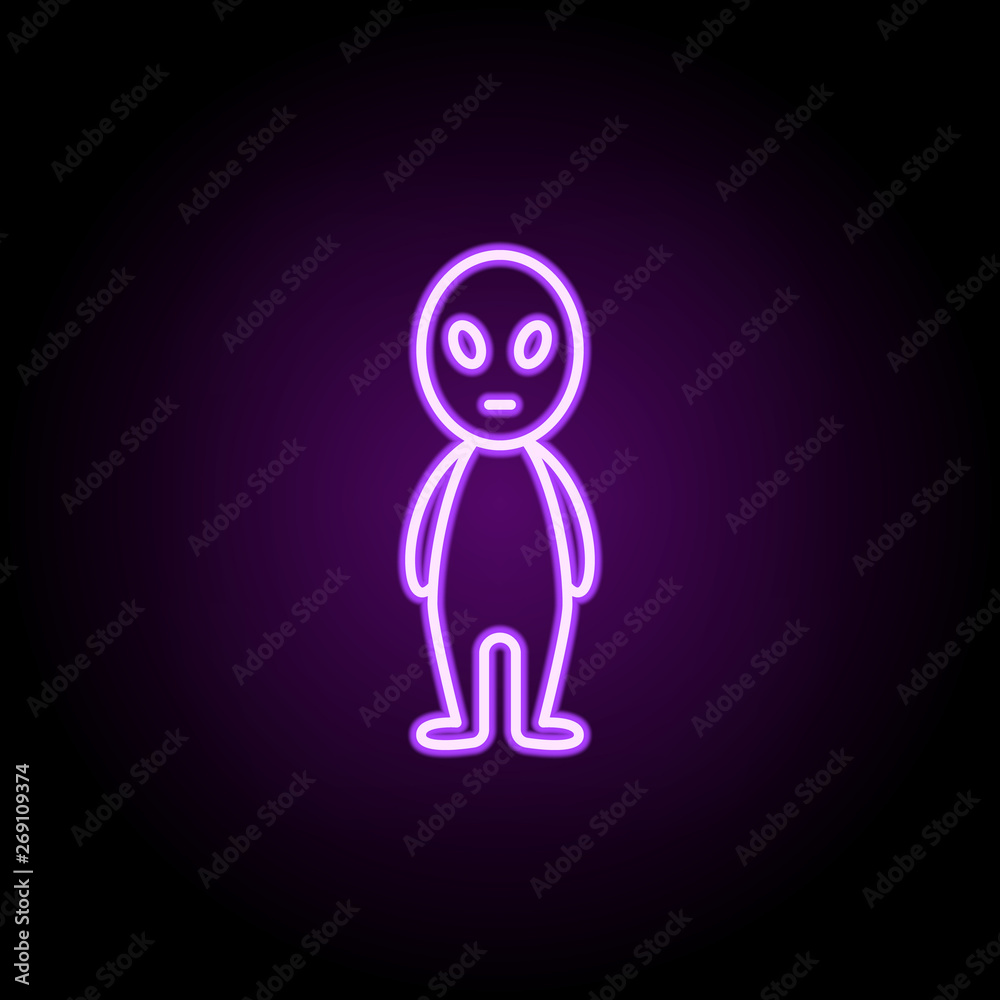 alien neon icon. Elements of Cartooning space set. Simple icon for websites, web design, mobile app, info graphics alien neon icon. Elements of Cartooning space set. Simple icon for websites, web design, mobile app, info graphics