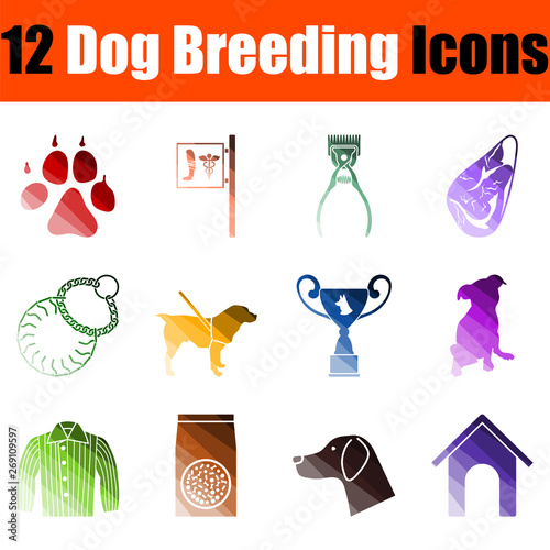 Dog Breeding Icon Set