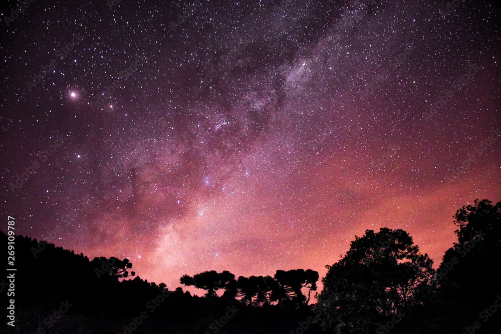 Fototapeta premium night sky with clouds and stars