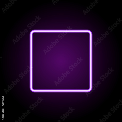 square neon icon. Elements of Geometric figures set. Simple icon for websites, web design, mobile app, info graphics