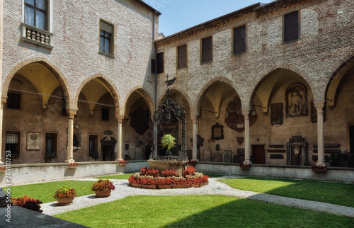 Back yard of The Basilica di Sant'Antonio in Padova, Italy, on a summer day photo