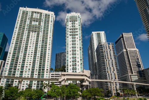Highrise buildings Downtown Miami FL on a blue sky © Felix Mizioznikov