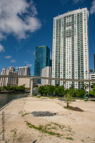 Aerial photo of undeveloped land at Downtown Brickell FL USA