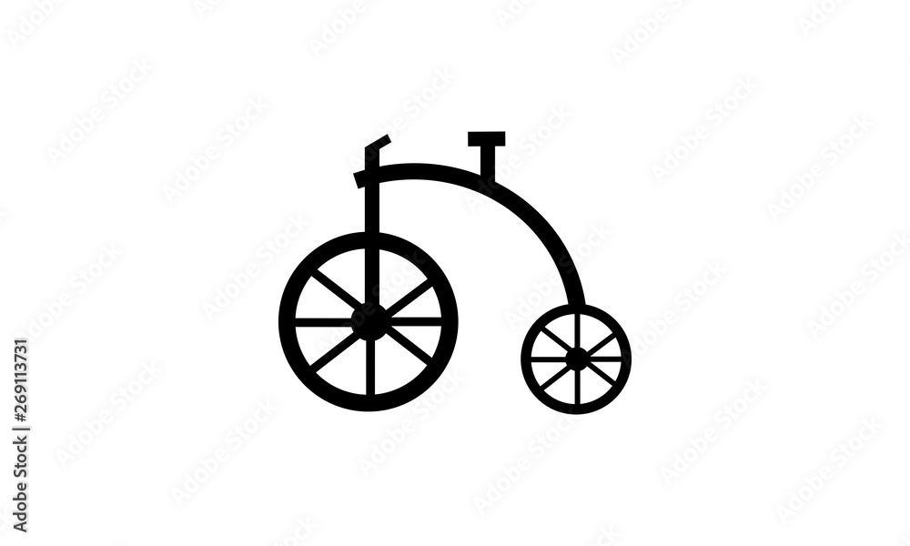 classic black bicycle in village