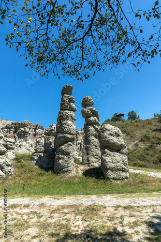 Landscape with Rock formation The Stone Dolls of Kuklica near town of Kratovo, Republic of North Macedonia photo