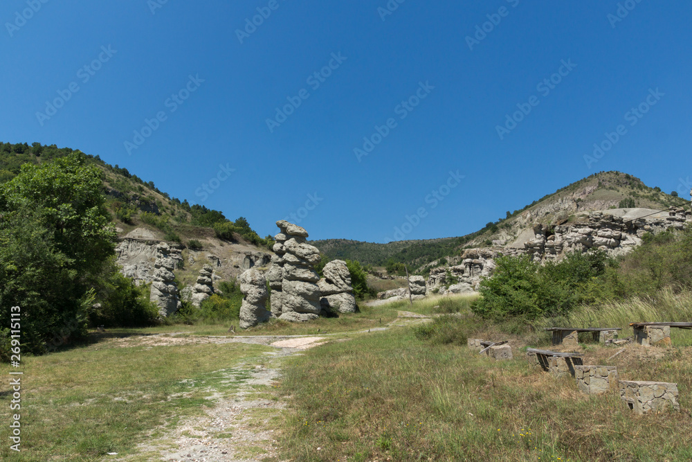Landscape with Rock formation The Stone Dolls of Kuklica near town of Kratovo, Republic of North Macedonia Landscape with Rock formation The Stone Dolls of Kuklica near town of Kratovo, Republic of North Macedonia