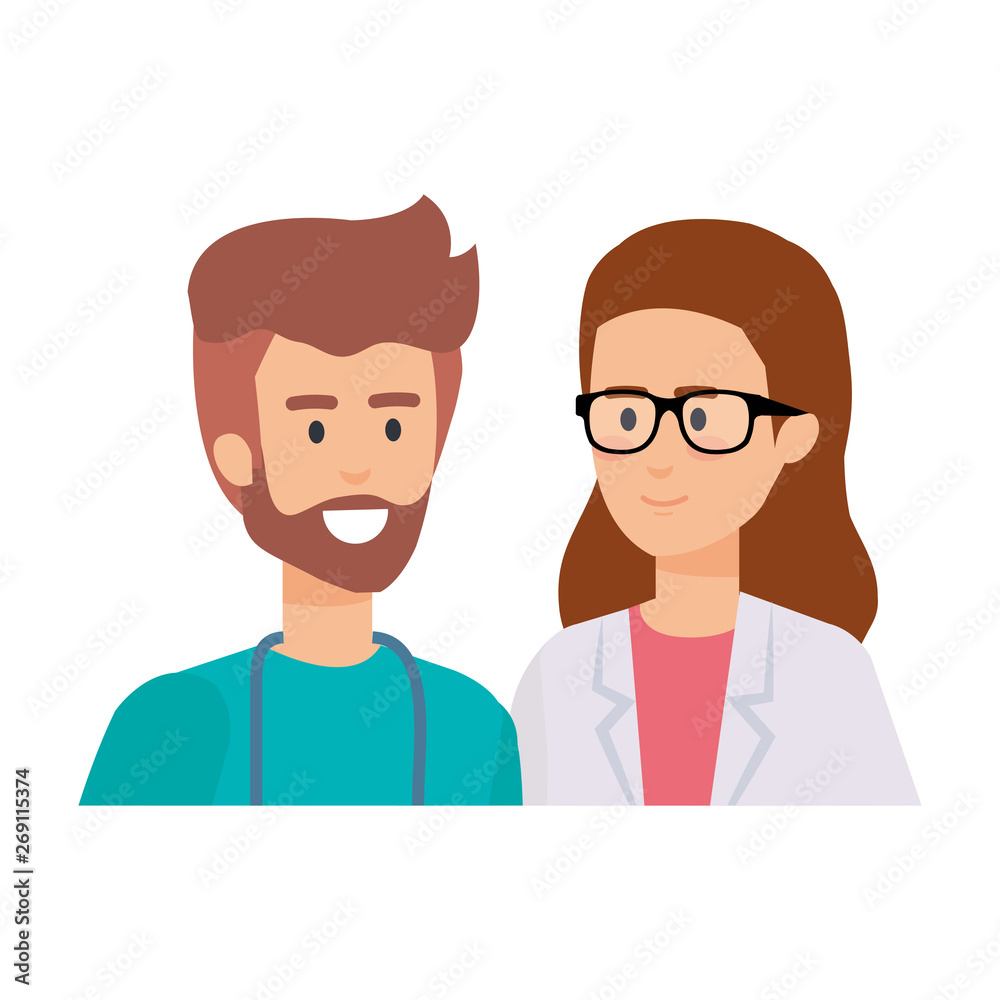 couple of professionals doctor and surgeon characters couple of professionals doctor and surgeon characters