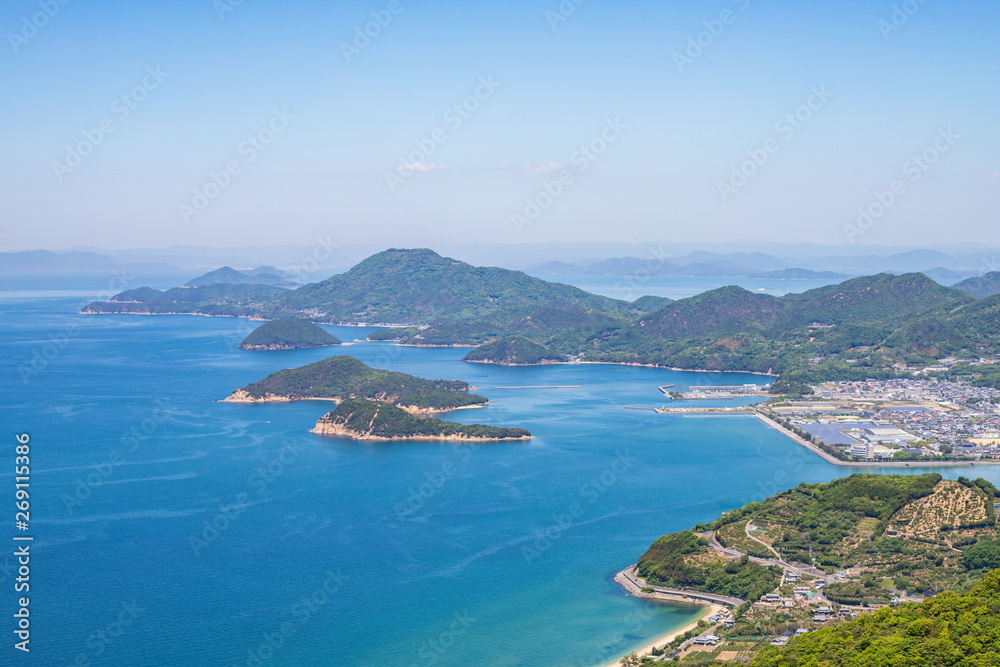 Landscape of islands on the Seto Inland Sea, Mitoyo city,Shikoku,Japan