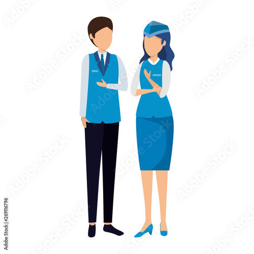 flight attendants couple avatars characters