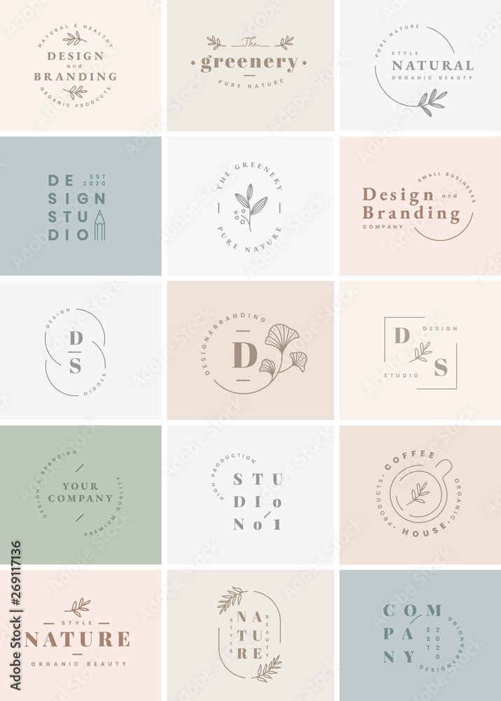 Naklejka premium Logo design set
