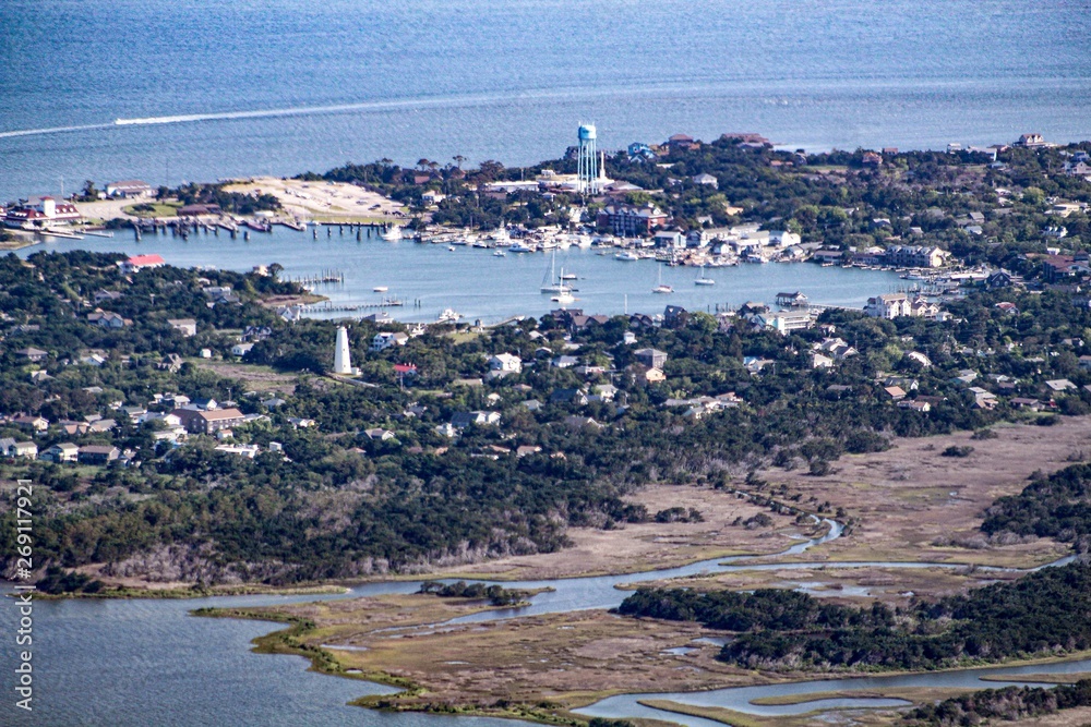 Aerial view of Ocracoke Island 