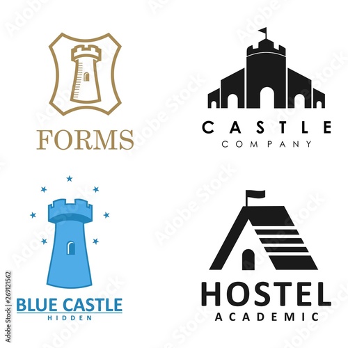 Building Castle Logo Template Design