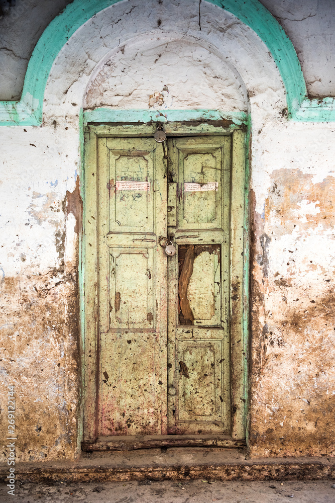 Colourful door in Varanasi in India